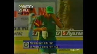 Shahid AFRIDI DESTROYING Indian bowlers  83 52 at Hyderabad 1997 [upl. by Obbard]