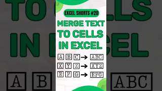 🔄 Excel Text Merge Combine Two Texts in a Cell Like a Pro Concatenate 📊🔗 Shorts ExcelTips [upl. by Trudnak]