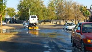 Flooded road in Upington South Africa [upl. by Katine]