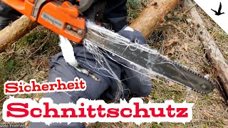 Schnittschutz Test Motorsäge hautnah🚩was bedeuten die 4 Schnittschutzklassen und KWF Prüfsiegel [upl. by Aicelav]