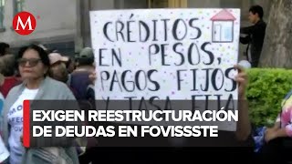 Afectados por créditos Fovissste protestan en la Suprema Corte [upl. by Ydnih]