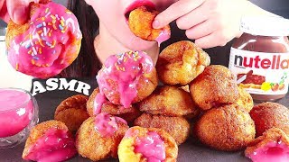 ASMR strawberry CHOCOLATE CHEWY CHAPSSAL DONUTS 딸기 초콜릿 찹쌀도너츠 먹방 EATING SOUNDS MUKBANG 치즈볼 초코 찹쌀도넛 [upl. by Auhesoj]