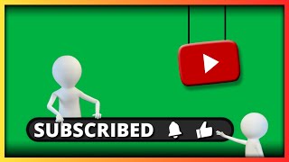 Subscribe Green Screen  Subscribe button on green screen [upl. by Crowns170]