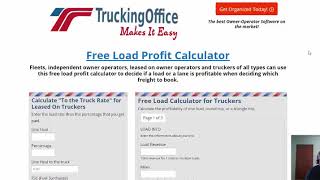 Free Truckload Profit Calculator [upl. by Oinotna860]