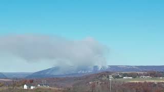 11032024 Slatington PA Ground and Aerial View of Wildfire on Blue Mountain [upl. by Aryt]