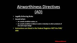 PAIBK1c Airworthiness Directives and Special Airworthiness Information Bulletins [upl. by Childs]