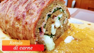 ROTOLO DI CARNE MACINATA POLPETTONE RIPIENO [upl. by Gertrude46]