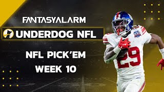 Underdog NFL FREE Picks Week 10  NFL Top Plays for Sunday [upl. by Doy]