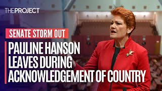 Pauline Hanson Storms Out Of The Senate During Acknowledgement Of Country [upl. by Nireves]