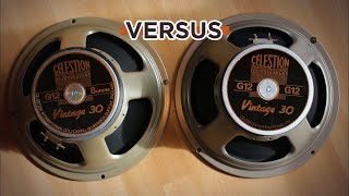 Celestion V30 normal made in China compared to Celestion V30 Mesa made in UK [upl. by Asyal577]