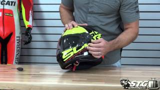 Scorpion EXOT1200 Helmet Review from Sportbiketrackgearcom [upl. by Tiny573]