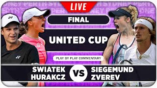 SWIATEK  HURKACZ vs SIEGEMUND  ZVEREV • United Cup 2024 Final • LIVE Tennis PlaybyPlay Stream [upl. by Tiphane]