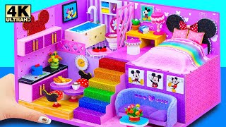 Building Minnie Mouse House with Bedroom Bathroom Kitchen from Cardboard ❤️ DIY Miniature House [upl. by Gibbie917]