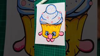 Muffin Shopkins art reels shorts drawing animation colorwithme food cartoon fyp [upl. by Alviani]