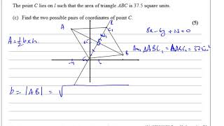 WMA1101 Pure Mathematics P1 IAL JunOct 2020 Q6 Straight Line Graphs Perpendicular Bisectors [upl. by Nilyarg6]