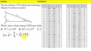 Zadanie 14 Matura 2018 matematyka Wyznacz miarę kąta  MatFiz24pl [upl. by Sacttler262]