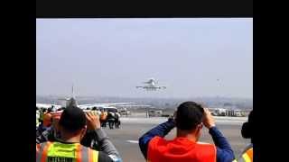 Endeavour Space Shuttle Landing from LAX Airport Ramp [upl. by Flavia]