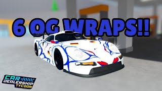 All 6 New OG WRAPS in Car Dealership Tycoon [upl. by Essirehc788]