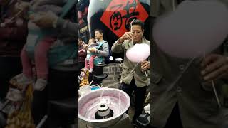 A giant flower cotton candy art made by a Chinese man [upl. by Namsaj9]