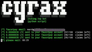 faucetpay auto faucet  ltc  termux python script [upl. by Arondel645]