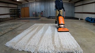 Prevacuum Vlog 20  How to remove LOTS of dry soil from an area rug WITHOUT special equipment [upl. by Otrebire]