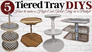 TIERED TRAY DIYS ON A BUDGET  HOW TO MAKE A TIERED TRAY  BUDGET DECOR DIYS [upl. by Nylesoj203]