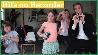 Penn plays music hits  on the RECORDER  The Holderness Family [upl. by Rabassa656]