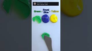 Satisfying color mixing  GreenRoyal BlueYellow shorts paintmixing asmrart mixedcolors [upl. by Kameko]