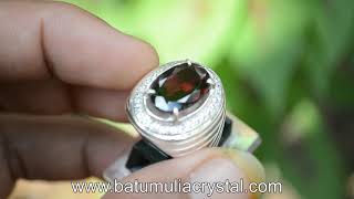 Almandine Garnet Mounted on SIlver Ring [upl. by Lenahs]