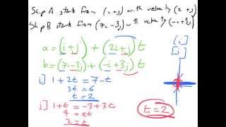 How to find when amp where ships collide Position Vectors  M1 [upl. by Earahc]