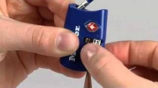 Operating the Master Lock 4688D TSAAccepted Combination Luggage Lock [upl. by Nivlen]