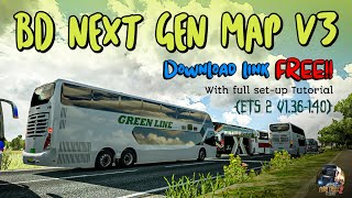 ETS 2 BD next gen map v3 Download  Bus simulator Bangladesh  ETS 2 BD map  BD map For 136140 [upl. by Terraj965]