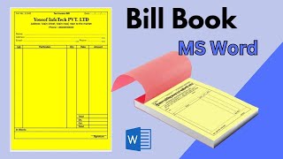 How to Make an Invoice in Word  Bill Book in MS Word [upl. by Anelle764]