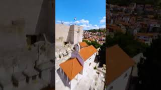 Flying over Sibenik Croatia 🇭🇷 nature 4knature youtubeshorts [upl. by Saxon231]