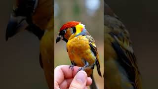 Crossbill Follow for more Beautiful Birds Beautiful wild bird on my hand [upl. by Darcia]