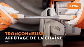 Affûtage de la chaîne  Tronçonneuses STIHL [upl. by Olen228]