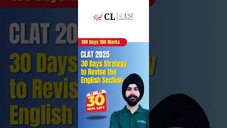 CLAT 2025 30 Days Strategy to Revise English Section clat2025 clatpreparation clatenglish [upl. by Gnilhsa]