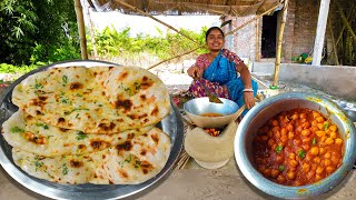 নরম তুলতুলে বাটার নান রুটি আর চানা মাশালা রেসিপি│Butter Naan Recipe bengali [upl. by Kilar]