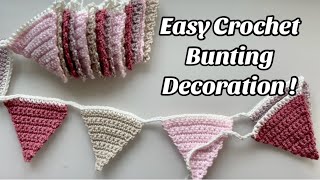 EASY CROCHET BUNTING DECORATION [upl. by Dray]