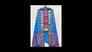 2199 mangalagiri pure handloom patt kanchi border dress material top dupatta 25 mys [upl. by Helban]