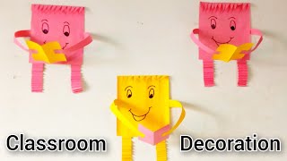 classroom decoration ideas  class decorative item making at home  tlm [upl. by Nahtonoj]