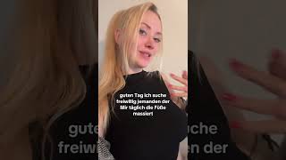 Hallo ich suche freiwillig jemanden der mir meine Füße massieren muss 😂￼ asmr funny cringe [upl. by Neehs]