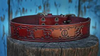 How To Make A Custom Stamped Leather Dog Collar DIY [upl. by Ahsienauq792]