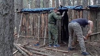 3 Days of building a wooden house in the forest facing heavy winds and snow [upl. by Oretos]