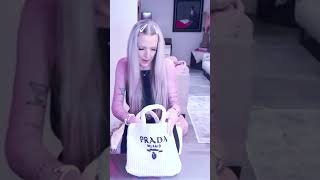 What Fits Inside the Prada Raffia Bag A Luxury Review pradabag luxurybag pradapurse prada [upl. by Leelahk]