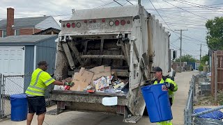 Mack Granite Dempster Route King Rear Loader Garbage Truck [upl. by Lean]