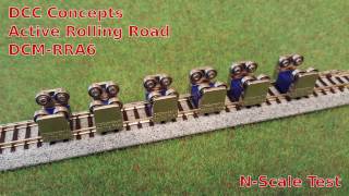 DCC Concepts Active Rolling Road DCMRRA6 NScale Demo [upl. by Picardi]