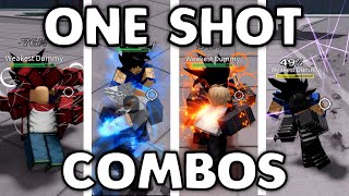 ONE SHOT COMBOS FOR EVERY CHARACTER in The Strongest Battlegrounds [upl. by Marston]