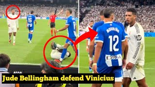 Jude Bellingham came to defend Vinicius during Alaves Match [upl. by Kcirddor]