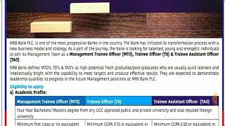 NRB Bank Job 2024 MTO TO and TAO Officer [upl. by Felicie532]